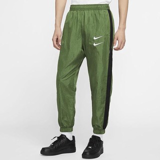 Pantaloni Nike Sportswear Swoosh Woven Barbati Negrii Albi | XZDL-21854